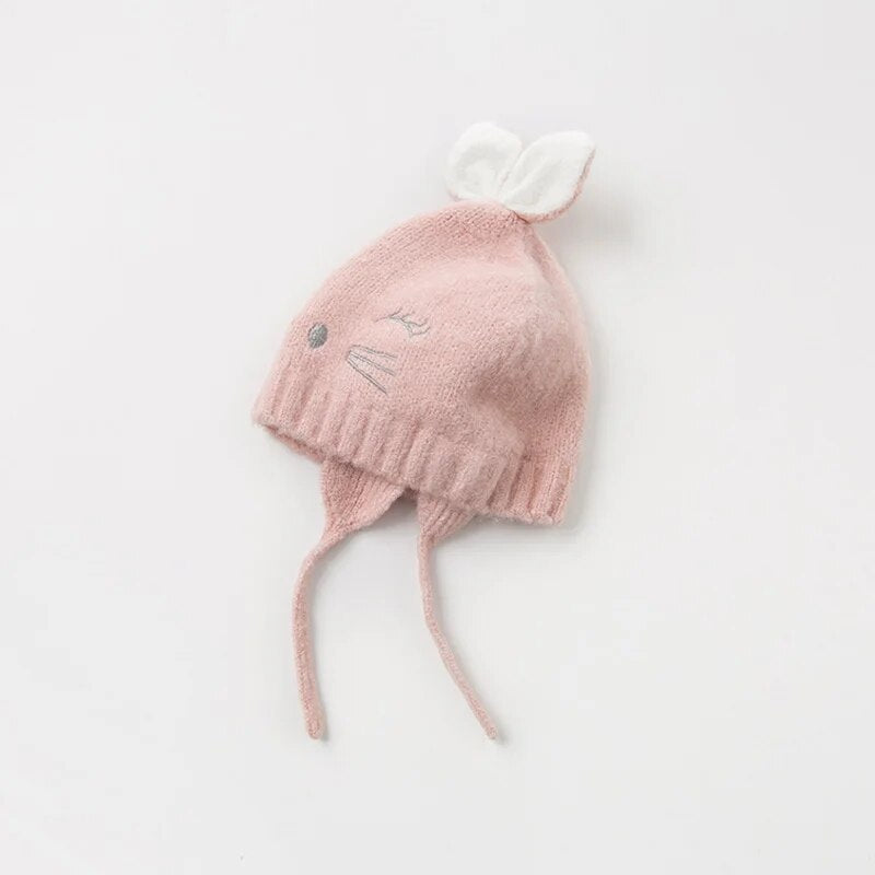 Autumn winter baby girl jacquard cotton wool hat