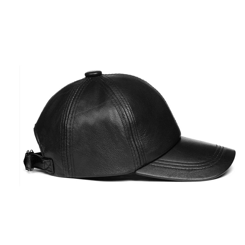Genuine Leather Caps For Men Sewing Soft Thin Hats