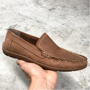 Breathable Hollow Out Genuine Leather Loafers Summer Mens Footwear Comfortable Soft Bottom Casual Shoes Men Slip-On Flat Shoes