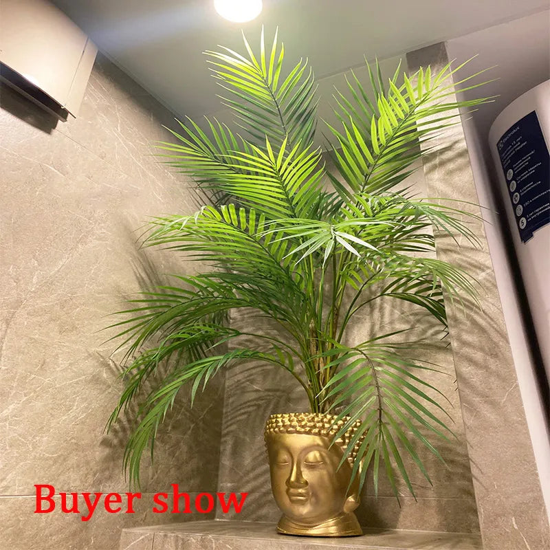 Artificial Palm Tree Tropical Plants Branch Plastic Fake Leaves Green Monstera For Christmas Home Garden Room Decor