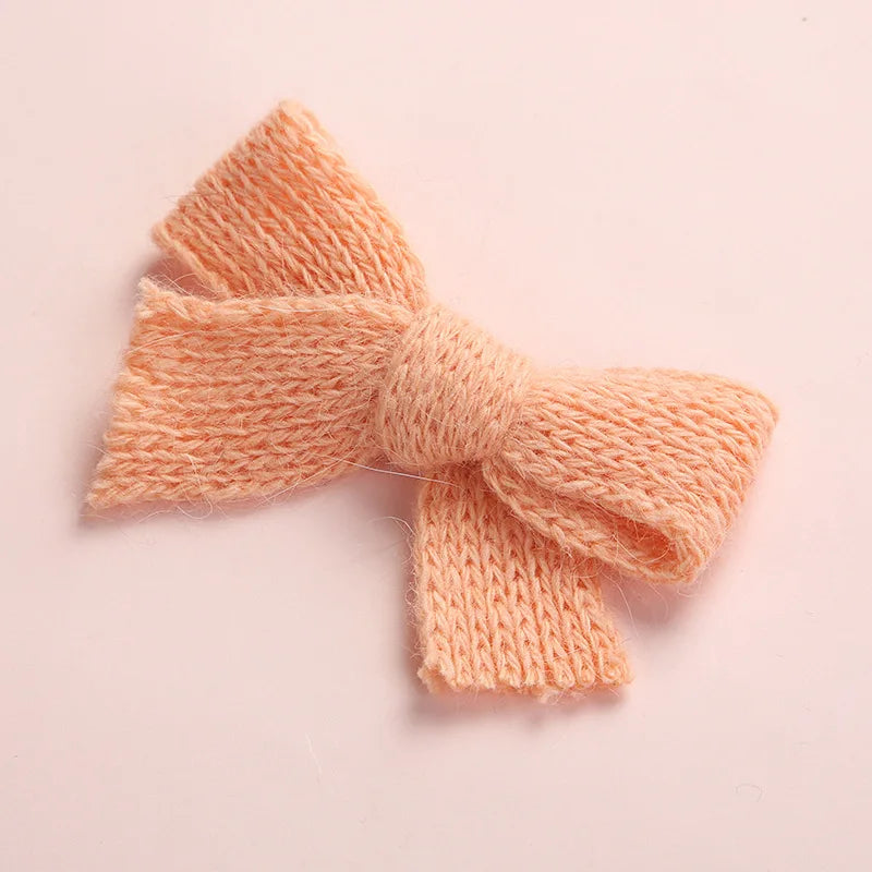 Baby Bow Hair Clips Woolen Hairpins For Girls Kawaii Accessories Infant Winter Barettes Children Cabelo Cute Side Pin