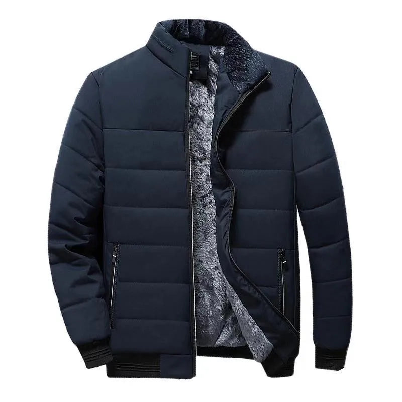 Jacket Men Thick Fleece Parkas Zipper Warm  Men's Outwear Slim Casual Jackets Winter Windbreaker Coats Men Clothing