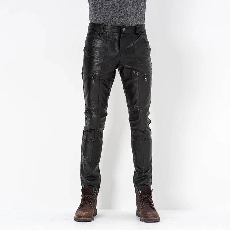 Men's Genuine Motorcycle Leather Pants