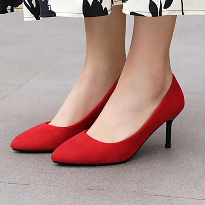 Dress Shoes Lady Pointe Toe Thin Heel Pumps Office