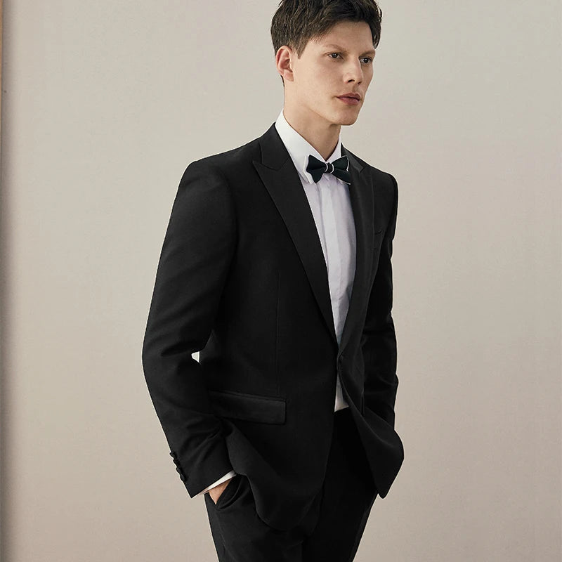 Wedding Suit For Men Groom Dress Formal Business Man Black Suits Set Blazer Vest Pant Slim Style