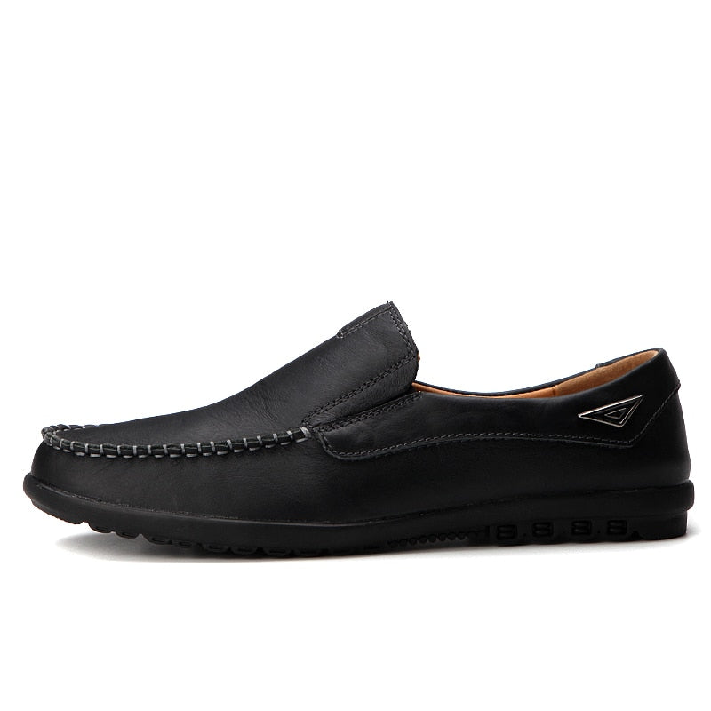 Genuine Leather Men Shoes Casual Luxury Italian Mens Loafers Moccasins Breathable Slip on Boat Shoes