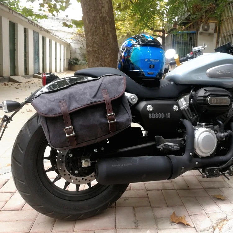 Motorcycle Bag  Commuting Side Universal Waterproof Side Bag Motorcycle Canvas Haversack Knight Saddle Bag
