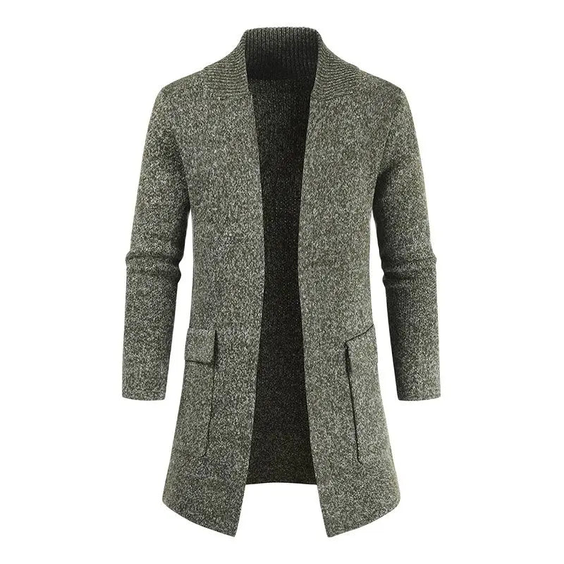Casual Sweater Mens Long Cardigans Men Knitted Sweater Jackets Male Slim Cardigan Mens Knit Winter Coats Solid Cardigans