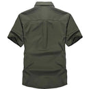 Casual Shirts Summer Men Loose Baggy Shirts Short Sleeve Turn-down Collar Military Style Male Clothing