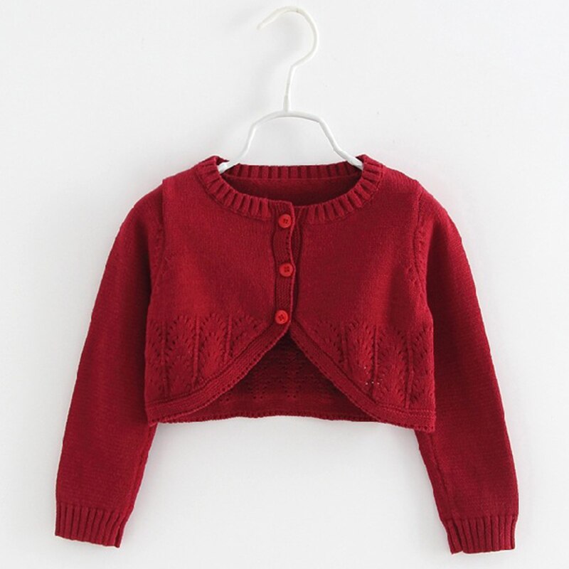 Kids Cardigan Autumn Spring Girl Cotton Sweater Children Clothes Cardigan Solid Lovely Long Sleeve Knitwear