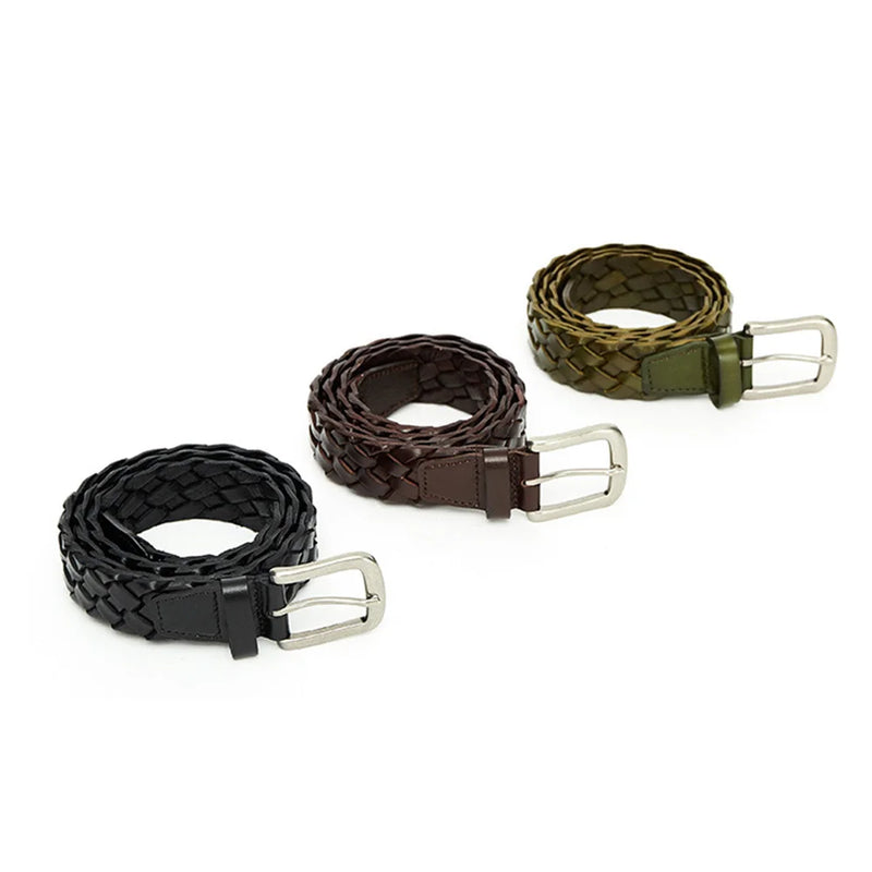 Weaving Leather Belts Alloy Pin Buckle Decorative Accessories for Women 3.5cm Width