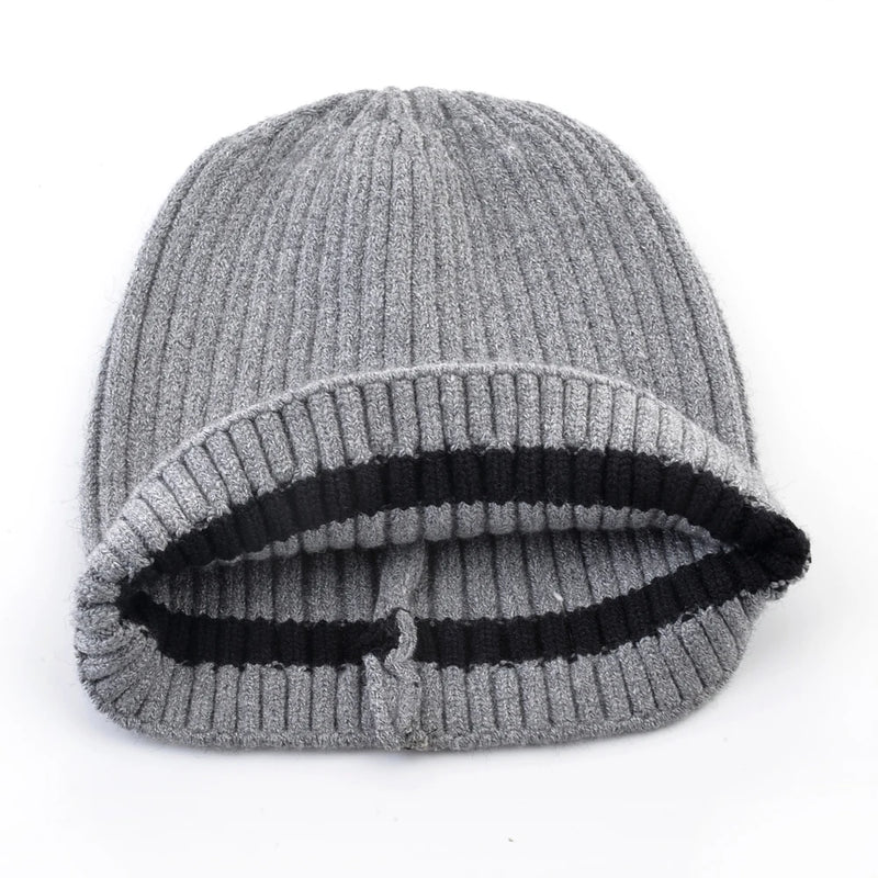 Unisex hats for men winter beanies man skullies Knitted wool caps women's autumn Hat Hip Hop caps gorros Black stripes bone