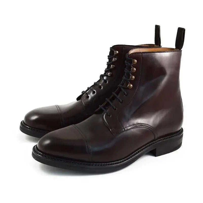 Winter Mens Boots Shoes Non-Slip Add Velvet Work Boots Designer Genuine Leather Handmaid Shoes Men