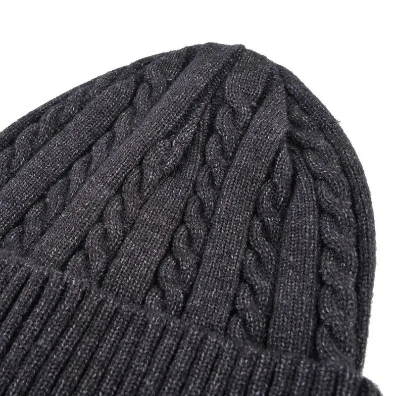 Casual Men's Skullies Knitted Wool Hats Soft Knitting Beanie Winter Cap Men Solid Color Knit Bonnet Outdoor skiing Caps