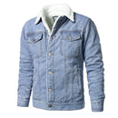 Men Denim Jackets Slim Casual Denim Coats Thicker Winter Jean Jackets Warm Coats