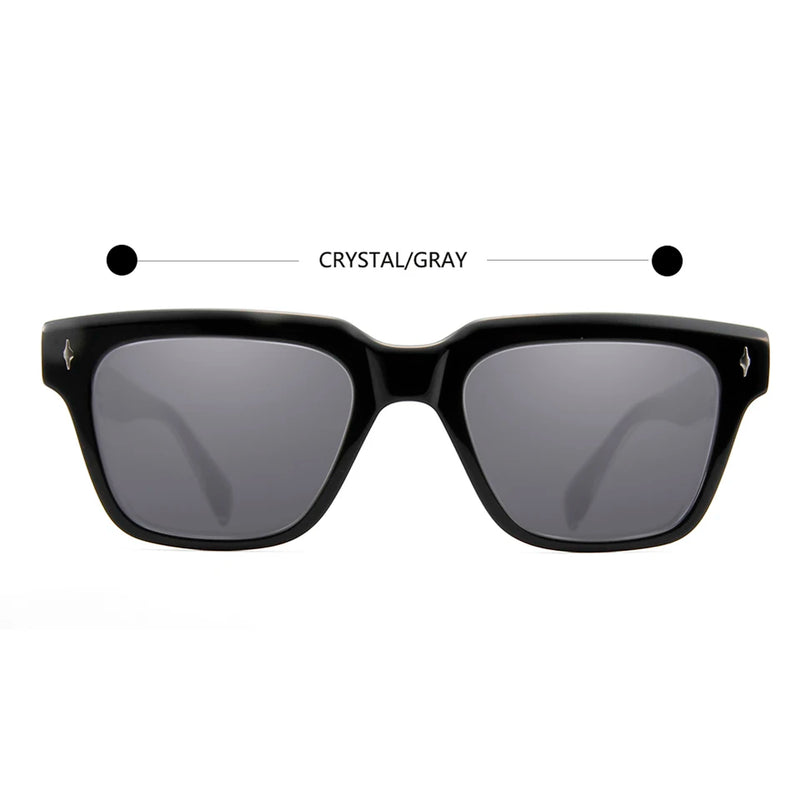 Jacques Design Square Retro Sun Glasses Acetate UV400 Sunglasses Trendy Punk
