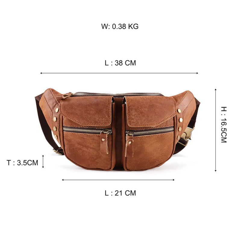 Genuine Leather Men Messenger Bag Casual Crossbody Bag Handbag Male Travel Shoulder Chest Bag