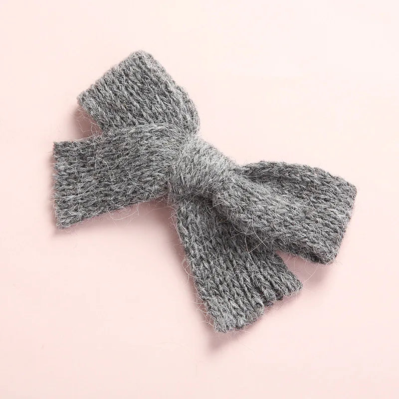 Baby Bow Hair Clips Woolen Hairpins For Girls Kawaii Accessories Infant Winter Barettes Children Cabelo Cute Side Pin