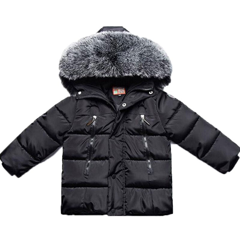 Baby Boys Girls Jacket Coat Children Kids Winter Thick Hooded Outerwear Christmas Warm Parka Cotton-Padded Clothes Snow Wear