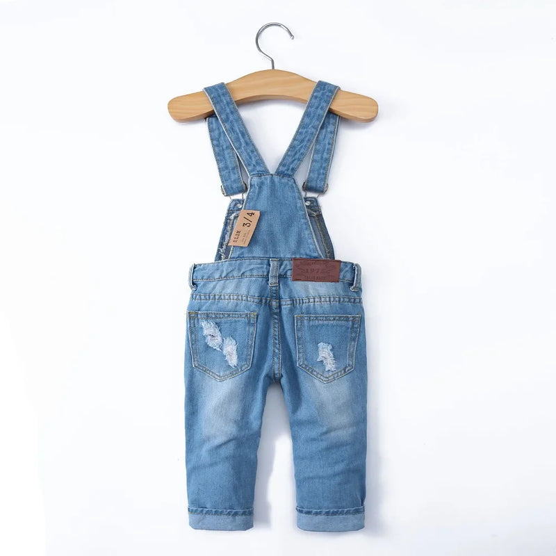 Spring Kids Overalls Slim Trousers Suspender Bib Denim Pants Kids Jeans Jumpsuit Clothes Children Clothing