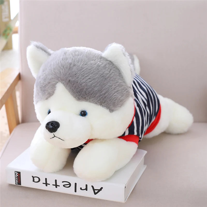 Lovely Lifelike Siberian Husky Dog Plush Stuffed Animal Toys Dolls Plush Pillow Cushion Pet Dog Baby Kids Gifts