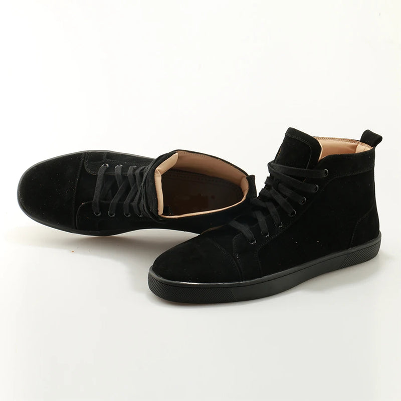Men High Top Casual Shoes Lace Up Mens Sneakers Round Toe Leisure Flat Shoes