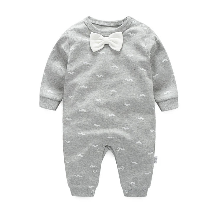 Handsome Baby Rompers Infant Newborn 0-18M Bow Romper Costume Cotton Tie Jumpsuit Clothes Gentleman Body Suit Baby Boys Clothing