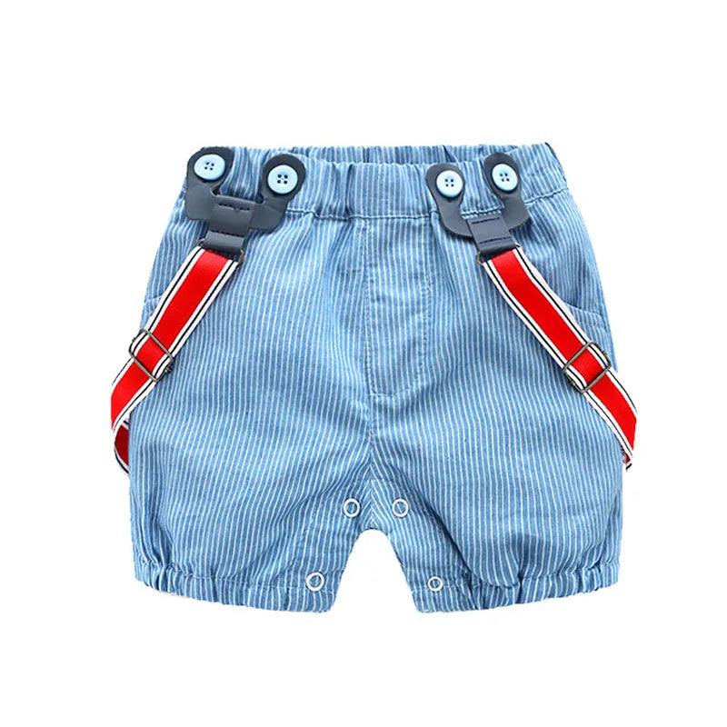 Summer Newborn Baby Boy Romper Clothes set Little Shark Overalls Blue Shorts Outfits Clothes Baby Clothing Set