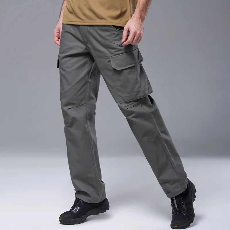 Outdoor Cotton Men Double Layers Knee Full Length Tactical Pants Windproof Durable Clothing trousers