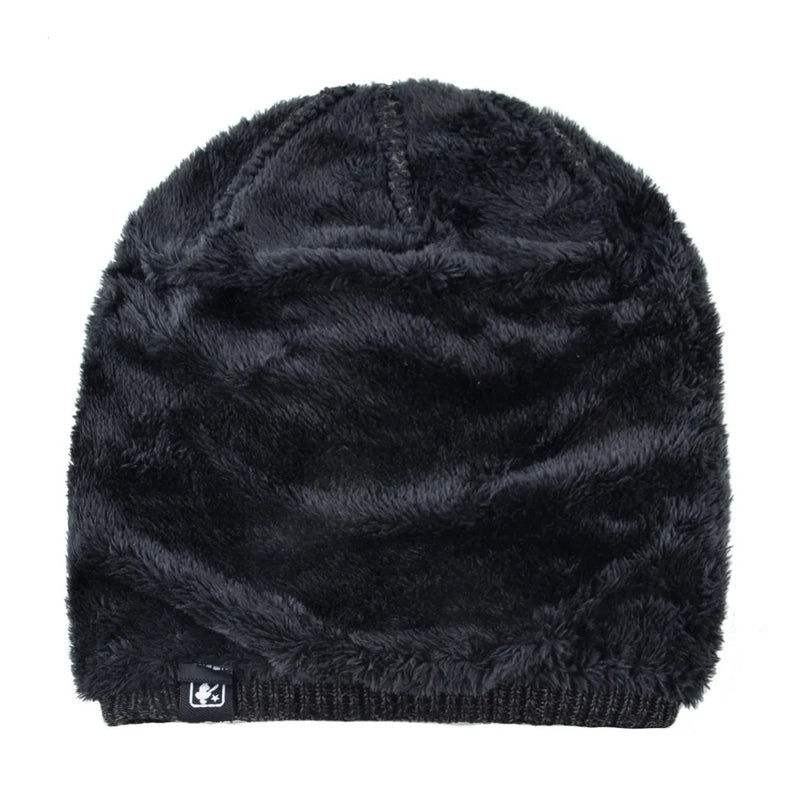 Knit fold hat thick warm beanies women winter hats Unisex Double-layer gorro plus velvet cap casual bonnet Men's  sport caps