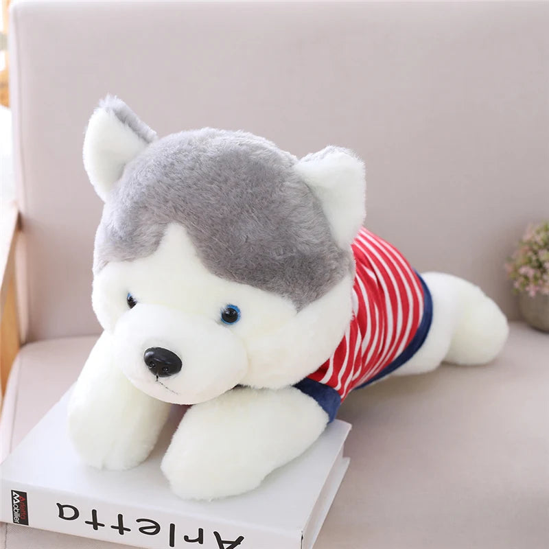 Lovely Lifelike Siberian Husky Dog Plush Stuffed Animal Toys Dolls Plush Pillow Cushion Pet Dog Baby Kids Gifts