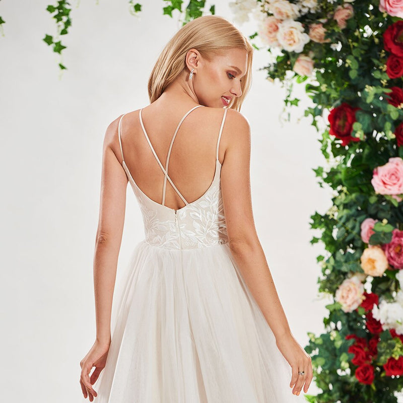 Dress elegant a line wedding dress sleeveless v neck lace backless floor length bridal outdoor church wedding dresses