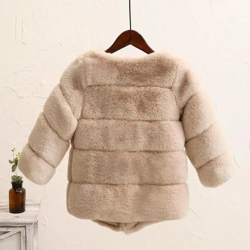 Baby unisex Imitation Fur Spliced Outerwear Winter Thicker Warm Jacket Modis Kids Clothes Overcoat