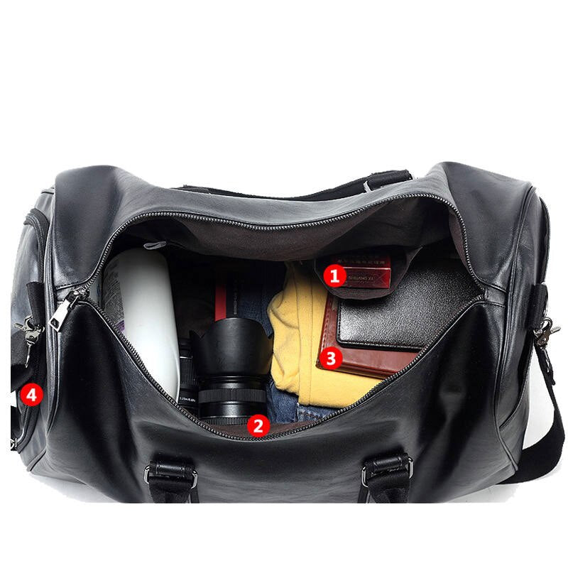 Men Travel Bags Waterproof Luggage Handbag Duffel Bags Large Capacity Trip Bag Weekend Bags Leather Handbags