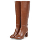 Autumn winter boots women square toe zip high heels shoes knee high boots women