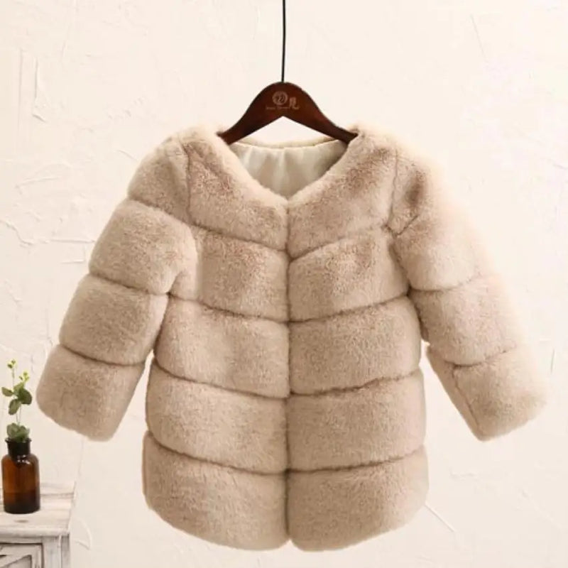 Baby unisex Imitation Fur Spliced Outerwear Winter Thicker Warm Jacket Modis Kids Clothes Overcoat