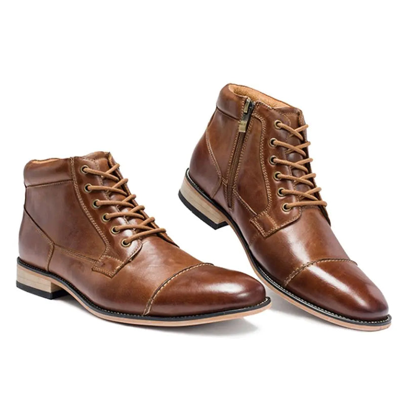 Men Boots Classic Genuine Leather Casual High Top Shoes Autumn Winter Chukka Ankle Boot