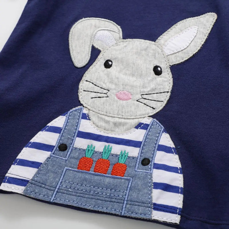 Kids T Shirt Children Bunny T-shirt Boys Girls Unisex Rabbit Tees Tops Baby Summer Clothes