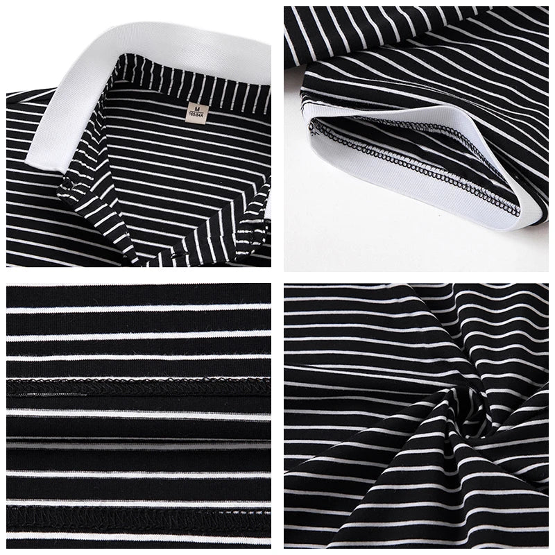 Summer Cotton Striped Polo Shirt Men Casual Short Sleeve Polo Shirt Mens Brand Clothing