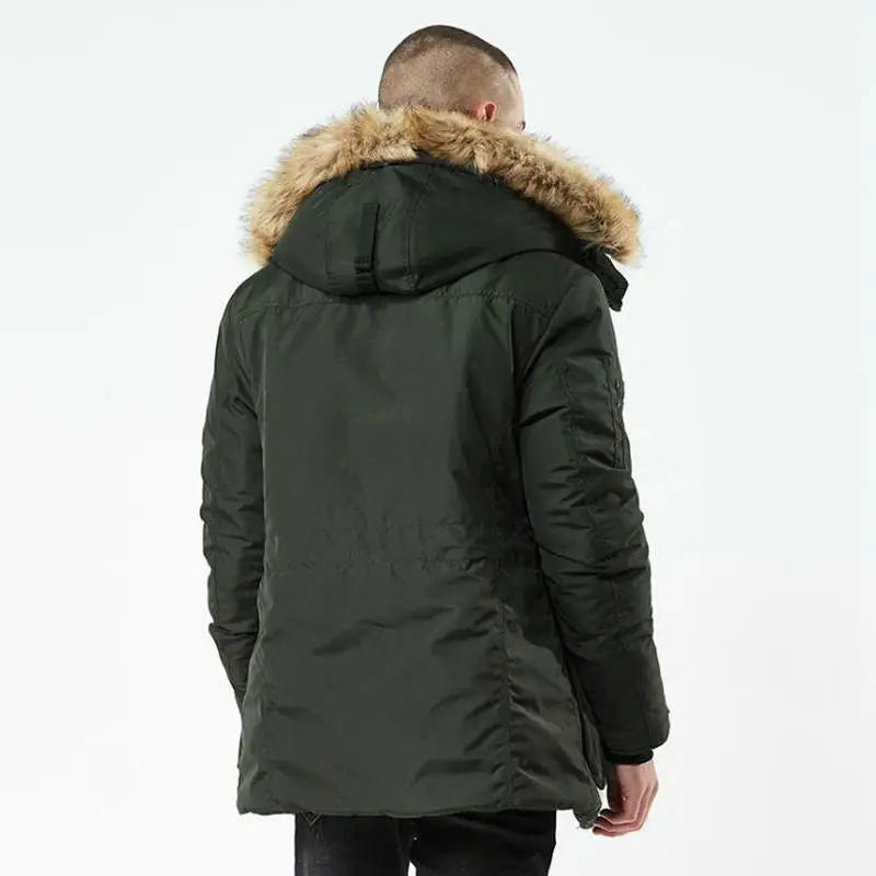 Winter Jacket Men Stand Collar Male Parka Jacket Mens Solid Thick Jackets and long Coat Man Parkas