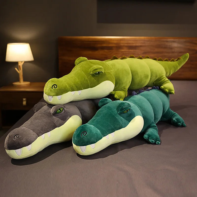 180cm Stuffed Animal Real Life Alligator Plush Toy Simulation Crocodile Dolls Kawaii Ceative Pillow for Xmas Gifts