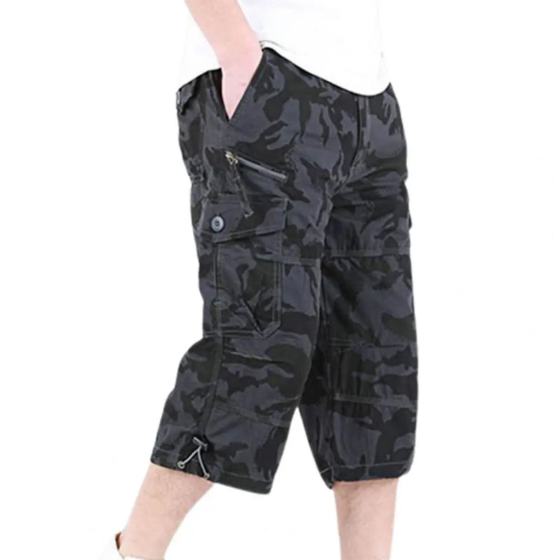 Cargo Shorts Men Summer Casual Cotton Breeches Cropped Trousers Military Camouflage Shorts