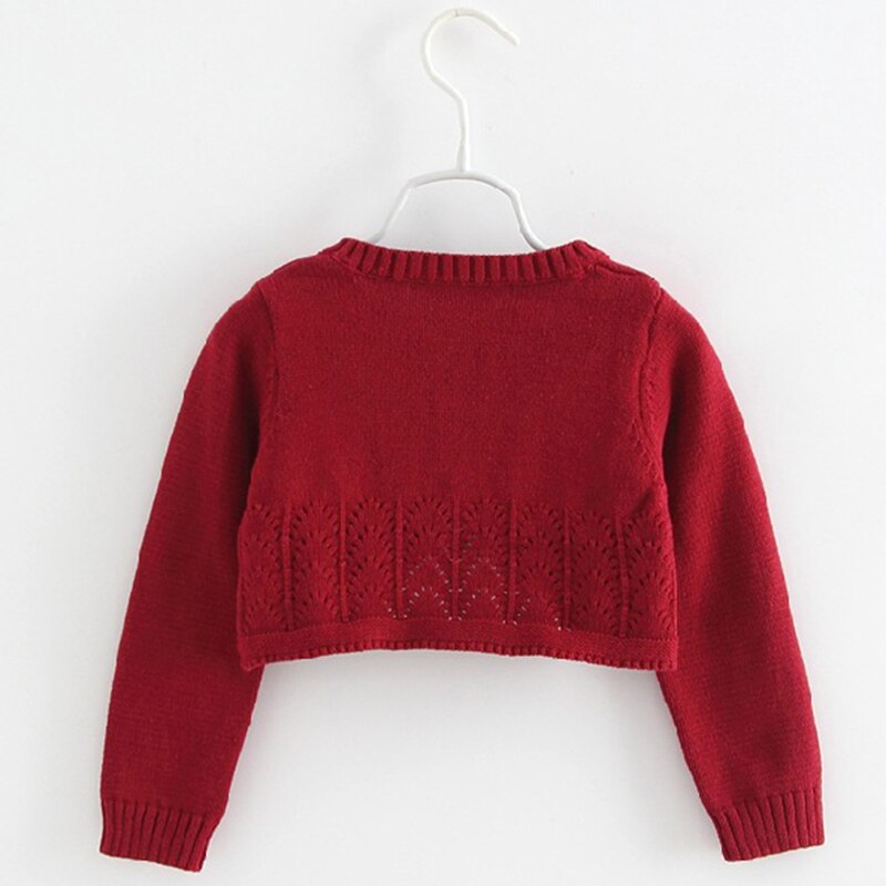 Kids Cardigan Autumn Spring Girl Cotton Sweater Children Clothes Cardigan Solid Lovely Long Sleeve Knitwear