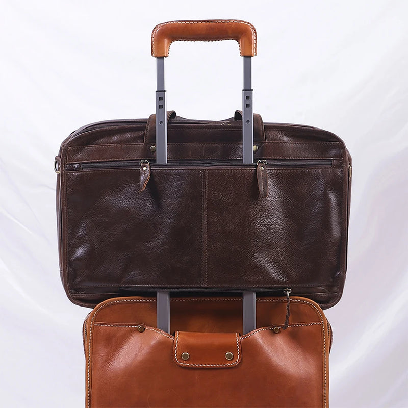 Genuine Leather Men's Briefcase First Layer of Briefcases Shoulder Bag for Men Travel Handbag Men Briefcase