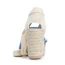 Denim Sandals  Wedge For Women With Ankle Strap