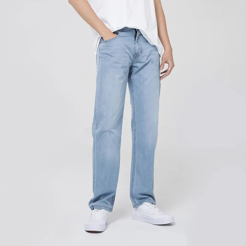 Spring/Summer Straight Loose Lightweight Jeans Classic Style Men Casual Thin Jeans