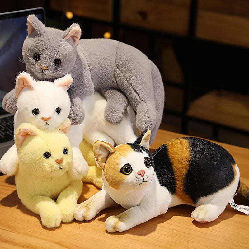 Stuffed Lifelike Cats Plush Toy Simulation Cute Cat Doll Animal Pet Toys For Children Home Decor Baby Gift