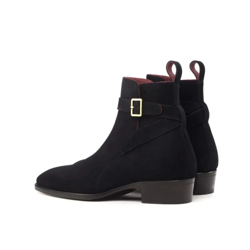 Chelsea Winter Black Mens Work Boots Shoes Designer Add Velvet Cow Suede Business Formal Shoes for Men