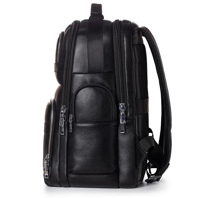 Soft Genuine Leather Backpack Fit Laptop Daypack Male Travel Backpack