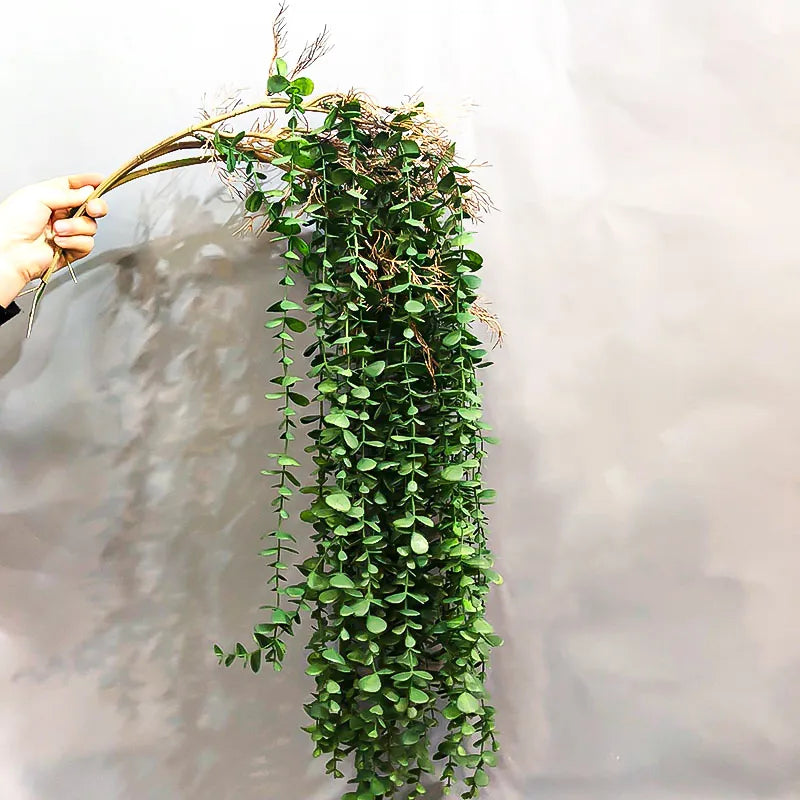 Artificial Plants Vine Plastic Tree Branch Wall Hanging Leafs For Home Garden Outdoor Wedding Decor